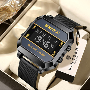 Binbond Digital Watch 14mm 30M Waterproof Alarm Back Light Stopwatch Date Led Display Men's Sports Watch - Product Image 1