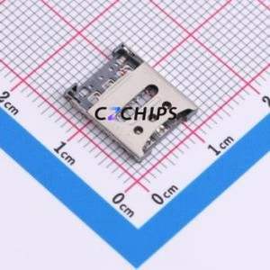 HX NANO SIM 7P-Iw H1.35 SIM Card Connector SMD Connector Flip Cover Type Nano SIM Card Card Holder 1.35mm - Product Image 1