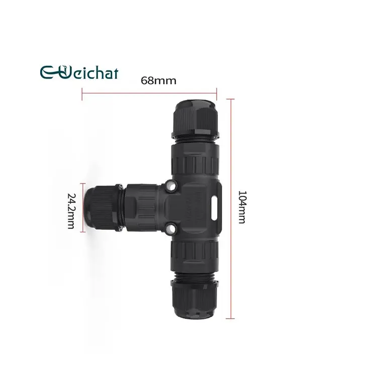 Conector de Cable impermeable IP68, conector impermeable de 3 canales, 3 polos para exteriores, Ideal para Cables de 2 o 3 pines, 5-12mm para exteriores