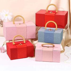 En stock, boîtes cadeaux cosmétiques portables de luxe, emballages pour pulls, boîtes en cuir PU pour mariage, bonbons, boîtes de demande en mariage pour demoiselles d'honneur - Product Image 1