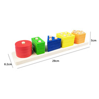 Forma geométrica a juego cognitivo cuatro juegos de rompecabezas columnas de madera niños juguetes educativos de aprendizaje