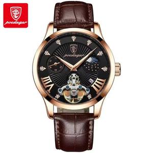Poedagar 906 Wrist Watch Water Proof Luminous Watch Quartz Men Quality Luxury Leather Quartz Watch for Men - Product Image 2