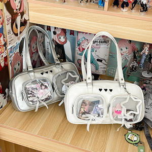 Borsa giapponese Lolita Y2K <span class=keywords><strong>Ita</strong></span> graziosa borsa trasparente a tracolla Hobo da donna con finestra trasparente - Product Image 2