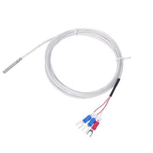 Termopar industrial de 3 cables RTD Pt1000 sensor de temperatura de platino Pt100 resistencia