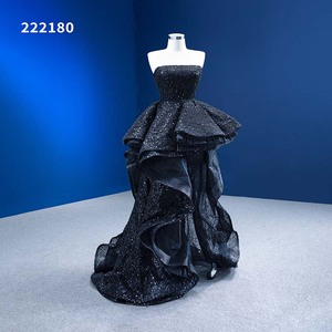 Robe de soirée élégante et décontractée sur mesure RSM222180, robe de mariée noire de luxe pour soirée - Product Image 5