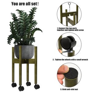 Étagère à fleurs ajustable et personnalisée <span class=keywords><strong>avec</strong></span> poulie Présentoir pour plantes Étagère à fleurs pour la maison Étagère de <span class=keywords><strong>rangement</strong></span> Supports pour plantes en bambou - Product Image 3
