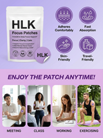 Patchs de concentration HLK OEM personnalisés, 30 unités, sans parabène, végétaliens, sans cruauté, pour la clarté mentale, la concentration, l'énergie et la sérénité