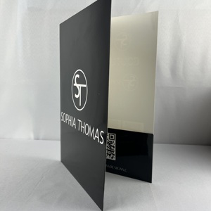 Servicio de impresión OEM <span class=keywords><strong>A2</strong></span> A3 A4 A5 <span class=keywords><strong>A6</strong></span> Carpeta de presentación de cartón blanco azul personalizada Carpeta personalizada con logotipo con bolsillo - Product Image 6