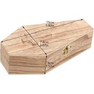 Coffin Shaped Earring Holder Tabletop Ornaments Ring Holder Cross Candy Wooden Packing Box