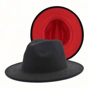 Sombreros Fedora Elegantes de Dos Tonos, Personalizados, de Poliéster/Algodón, Lisos, 53 Colores, Ala Ancha de 7.5cm, Unisex, para Pesca, Fiestas, Venta al Por Mayor - Product Image 3
