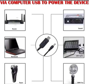 Connecteur de câble WiFi à Powerbank DC 5V à 12V Câble <span class=keywords><strong>USB</strong></span> Convertisseur Boost <span class=keywords><strong>Cordon</strong></span> élévateur pour routeur Wifi Modem Ventilateur Haut-parleur - Product Image 5