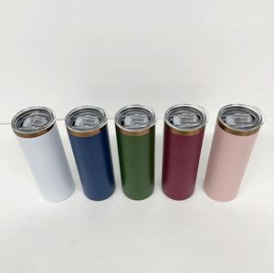 Vaso Recto Delgado de Acero Inoxidable de 20 oz con Recubrimiento de Cobre, en Negro, Verde, Rosa, Blanco y Marrón, para Grabado Láser - Product Image 2