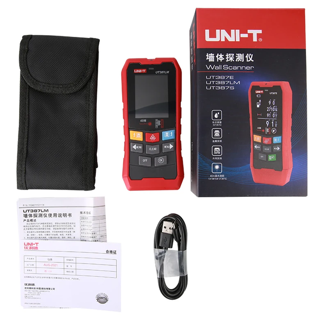 UNI-T UT387LM Wand Scanner 4 in 1 Mental Detector Wand Scanner Wood Stud Finder AC-Spannung Live-Kabel