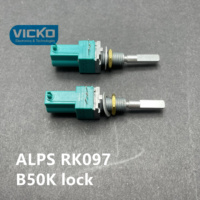 Potentiomètre de précision automatique avec dispositif de verrouillage (RK097/B50K), tirette à verrouillage central, arbre simple, 33/25mm