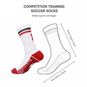 Chaussettes de football respirantes antidérapantes avec semelle amortie pour hommes, femmes, jeunes, entraînement d'équipe, vente en gros - Product Image 4