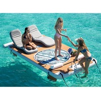 Plateforme de quai gonflable personnalisée avec impression bois, pour bateaux gonflables