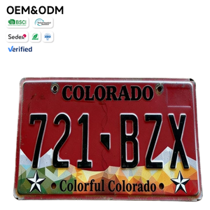 <span class=keywords><strong>Plaque</strong></span> d'<span class=keywords><strong>immatriculation</strong></span> décorative en fer durable sur le thème du Colorado, personnalisable, pour l'Amérique du Nord, avec remise sur commande en gros et livraison rapide - Product Image 1