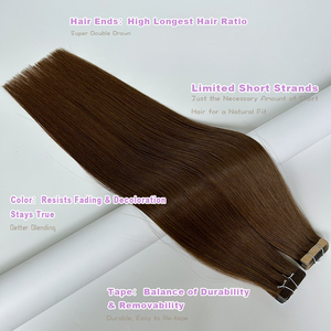 Prêt à expédier, extensions de cheveux à clips de 22 pouces, chocolat brun moyen, qualité de luxe, cheveux humains naturels pour salons - Product Image 2