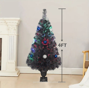 Árbol de Navidad de Fibra Óptica Preiluminado de 4 Pies, Luces LED de Colores Cambiantes, Adornos de Bolas, Alta Calidad, Ecológico, para Hogar/Oficina - Product Image 3
