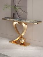 Meja Konsol Batu Sinter Modern, Meja Sofa untuk Ruang Tamu, Tampilan Marmer, Perabot Ruang Tamu