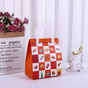 Sacs isothermes pliables personnalisés en non-tissé avec feuille d'aluminium, écologiques, pour repas et boissons à emporter - Product Image 4