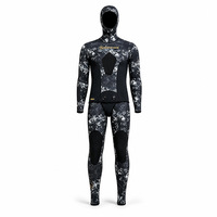 Combinaison de plongée deux pièces pour femme 3MM pour la pêche, la chasse, le surf, la plongée libre ; camouflage, résistante au froid, chaude, hautement élastique, isolante