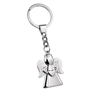 Porte-clés Little Angel en acier inoxydable avec petit cœur, logo imprimé UV et offset, gravé au laser, pour transporter les clés - Product Image 1