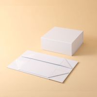 2024 nouveau Stock Deluxe noir magnétique Satin emballage gratuit siamois rabat cadeau boîtes pliantes