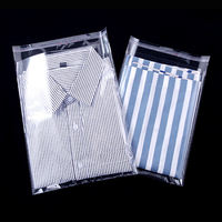 Sacs en plastique transparents autocollants écologiques en cellophane PE BOPP pour emballage de vêtements avec logo T-shirt