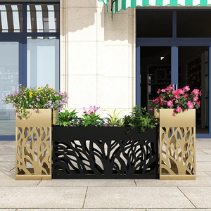 Kit di Vasi Rettangolari Grandi in Alluminio Personalizzati per Fiori, Vasi da Esterno per Casa e Giardino, Fioriere Decorative in Metallo per Alberi, Bellissimi - Product Image 5