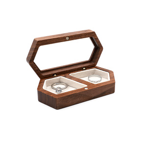 Manufacturer Logo Custom Luxury Personalized Wooden Jewelry Box Walnut Wooden Ring Box
