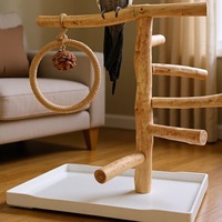 Perchoir en bois massif pour perroquet, support de repos pour oiseaux, perchoir à grimper et à mâcher, structure de jeu multi-niveaux de grande taille, fournitures pour animaux de compagnie