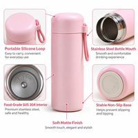 Bouteille d'eau portable mignonne et personnalisée pour enfant, 10 oz ou 14 oz, en acier inoxydable 304, à double paroi, isolée sous vide, avec couvercle, idéale pour le camping et le sport