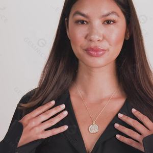 Pearl nel yaz takısı sedef açacağı ay ve yıldız madalyon kolye kolye - Product Image 4