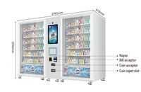 Distributeur automatique intelligent à double compartiment personnalisé pour micro-supermarché, avec sélection par clavier, élévateur, garantie 1 an, refroidissement par compresseur