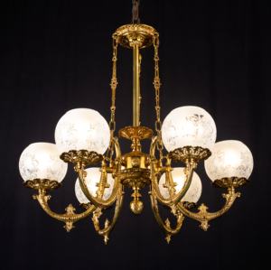 새로운 720*680H 황동 + 유리 6 헤드 고급 샹들리에 - Product Image 1