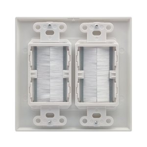 Plaque murale pour interrupteur, norme américaine, 2 modules, en plastique ABS, avec passage de câble basse tension et plaque d'entrée - Product Image 2