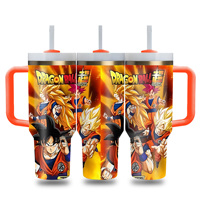 Gobelet isotherme double paroi 40oz avec motif dessin animé dragon Z, logo personnalisé, et boîte cadeau