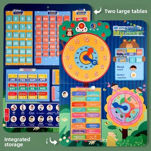 Tableau <span class=keywords><strong>de</strong></span> cognition météo pour <span class=keywords><strong>la</strong></span> <span class=keywords><strong>maternelle</strong></span>, avec autocollants hebdomadaires, livre silencieux, jouet éducatif, kit <span class=keywords><strong>de</strong></span> matériel en papier - Product Image 3