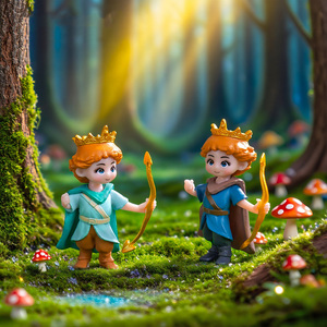 マイクロランドスケープ飾り 童話風エルフの置物 ミニチュア王子様＆お姫様・天使フィギュア テラリウム・ドールハウス用アクセサリー - Product Image 3