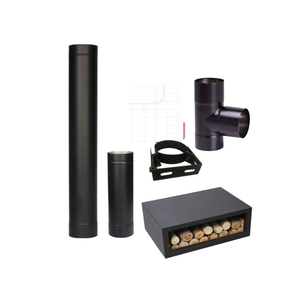 Non électricité poêle à granulés en acier au carbone fumer cheminée <span class=keywords><strong>tuyau</strong></span> de fumée ensemble Kit de fumée diamètre 100mm - Product Image 1