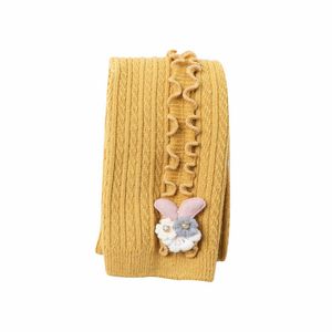 Pantalon à volants latéraux M966, accessoire lapin mignon, tricot en coton doux et confortable, leggings pour filles et enfants - Product Image 5