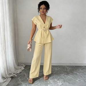 Elegante Completo Giallo Due Pezzi: <span class=keywords><strong>Blazer</strong></span> e Minigonna, Sofisticato Tailleur Giallo per Ufficio ed Eventi - Product Image 5