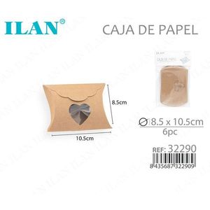 Scatola in Carta Kraft 8,5x10,5 Cm con Finestra a Cuore per Confezione Regalo - Product Image 3