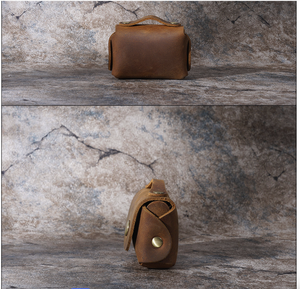 Monedero Retro de Cuero Crazy Horse de Andong para Hombre y Mujer, Mini Cartera Unisex, Bolsa de Almacenamiento para Cables de Datos y Auriculares - Product Image 4