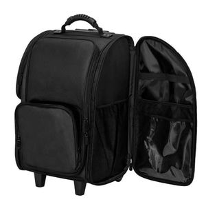 Free Sample Portable Travel Trolley Cosmetic <b>Case</b> Organiser <b>Makeup</b> Artist Train <b>Case</b> with Brush Holder Clear-Cover Pouches - Product Image 5