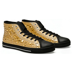 Chaussures vulcanisées à lacets légères avec impression de logo personnalisé, baskets en toile OEM/ODM pour hommes et femmes, chaussures de marche en toile - Product Image 2