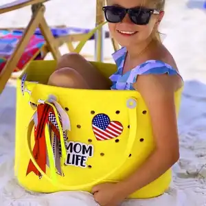 حقيبة يد نسائية للتسوق صديقة للبيئة مخصصة جديدة على الموضة للصيف للبيع بالجملة مصنوعة من مادة إيفا حقيبة للشاطئ