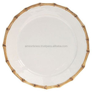 Vaisselle décorative de qualité supérieure Assiette de chargeur Bordure noire Assiettes de chargeur blanches décoratives - Product Image 2