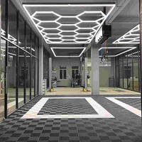 Lampe LED hexagonale à suspension, kit de lampe hexagonale, lampe LED hexagonale pour garage, sortie d'usine
